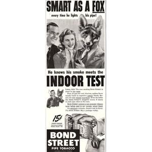 Bond Street a product of Philip Morris Genuinely Aromatic 1943 WWII Ad SV1-6